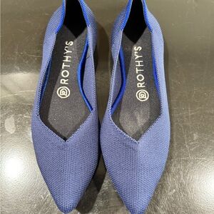 Rothy's Blue Flats with Pointed Toe and Textured Fabric